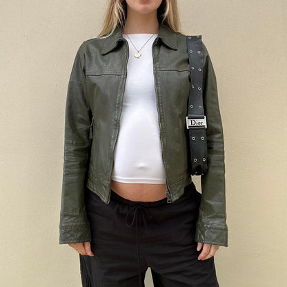 Vintage green leather jacket