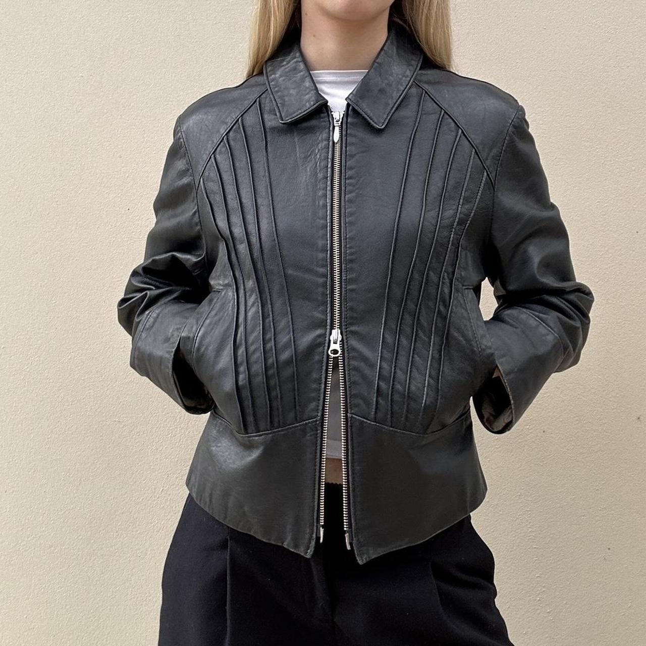 Vintage 00s black leather jacket