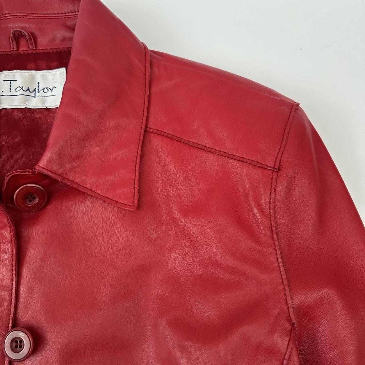 Vintage 00s red leather jacket