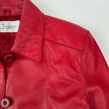 Vintage 00s red leather jacket