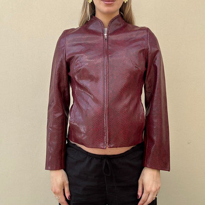 Vintage 00s burgundy snake jacket