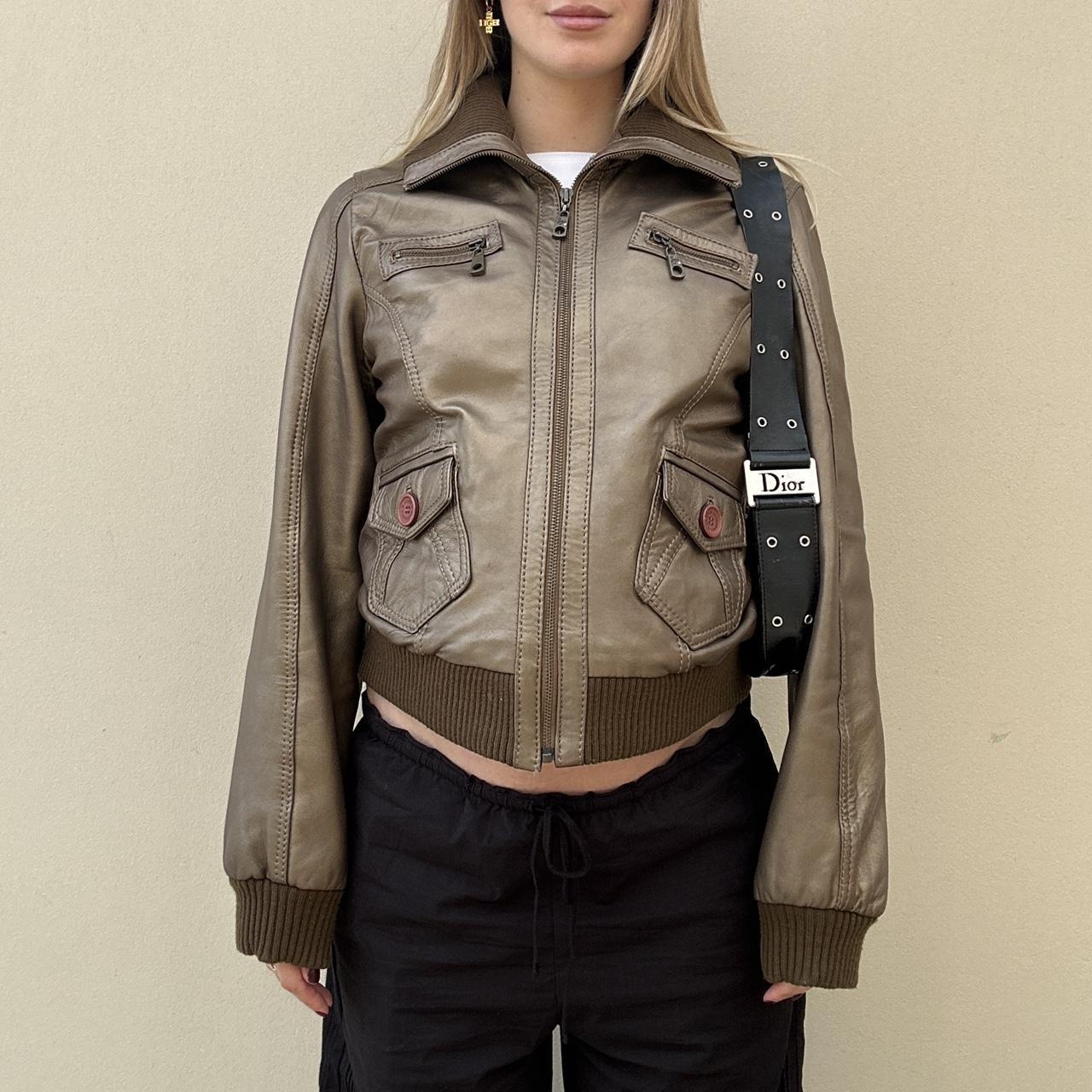 Vintage 00s metallic leather jacket