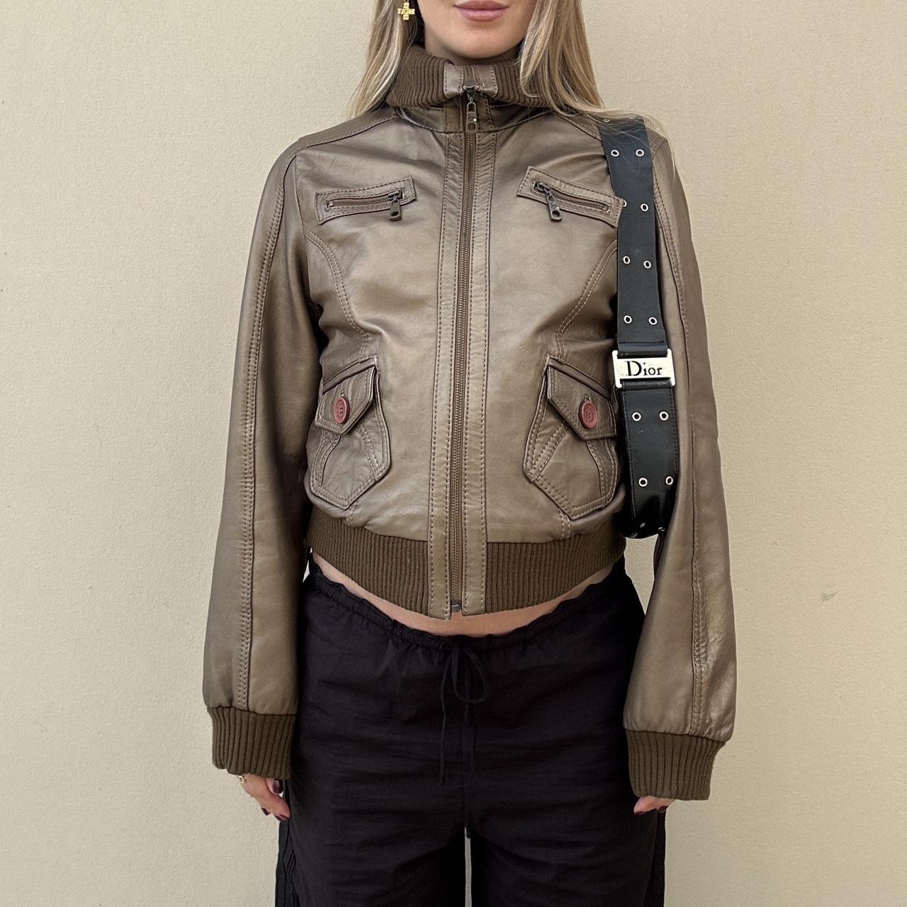 Vintage 00s metallic leather jacket