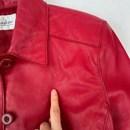 Vintage 00s red leather jacket