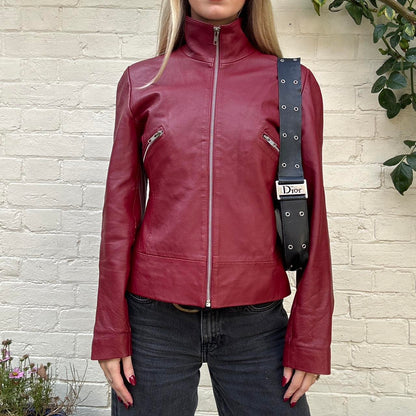 Vintage burgundy leather jacket