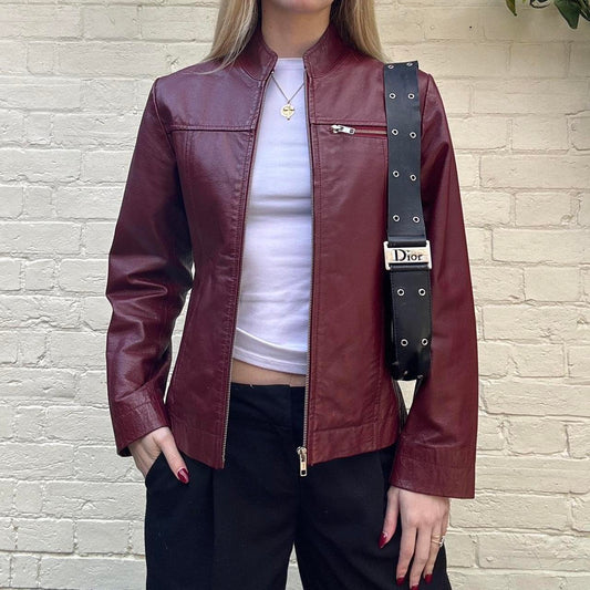 Vintage burgundy leather jacket