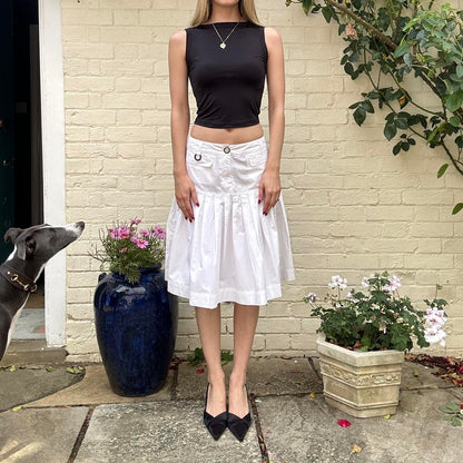 Vintage 00s white midi skirt