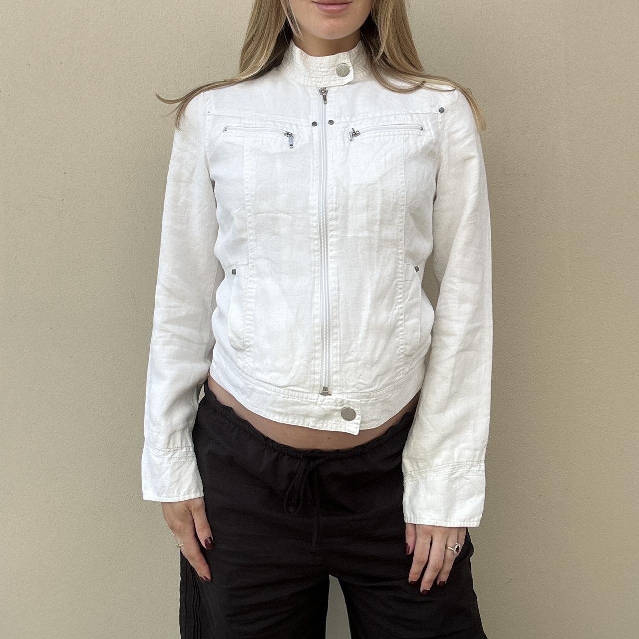 Vintage 00s linen biker jacket