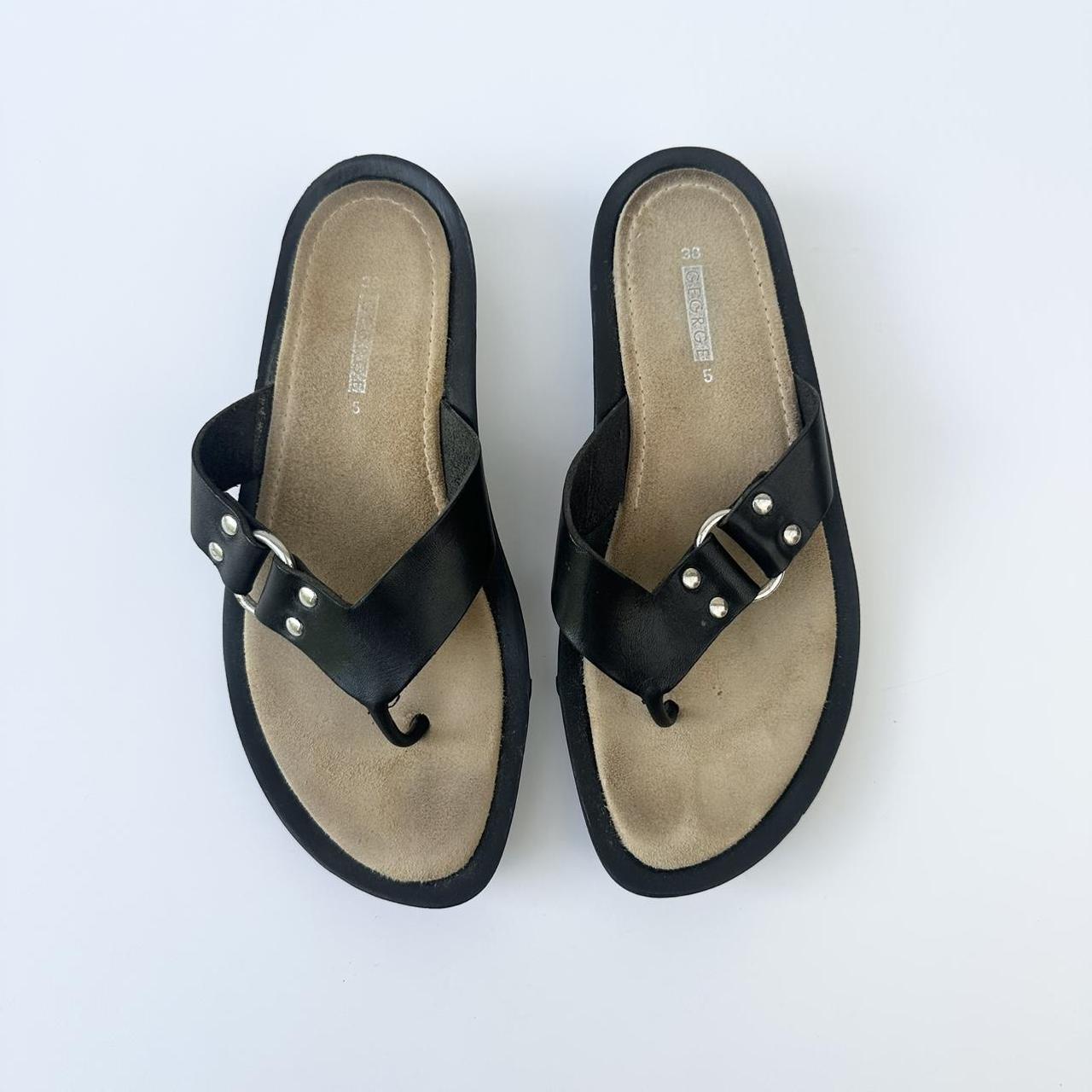 Vintage leather flip flops
