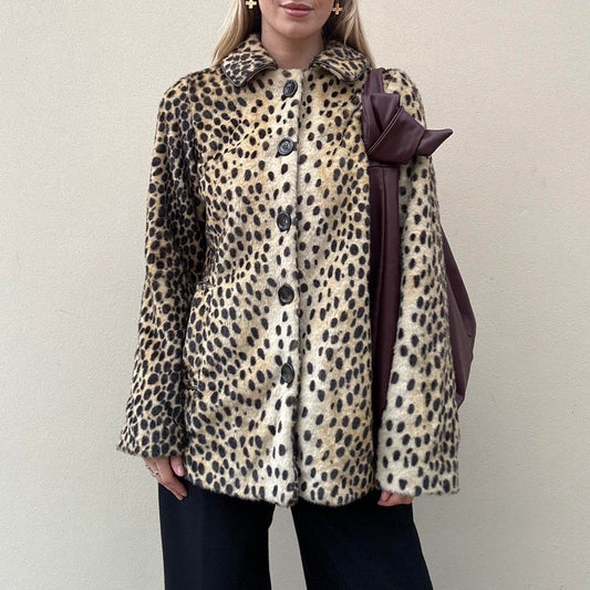 Vintage 00s leopard coat