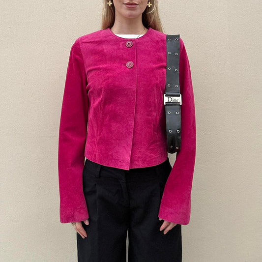 Vintage raspberry suede jacket