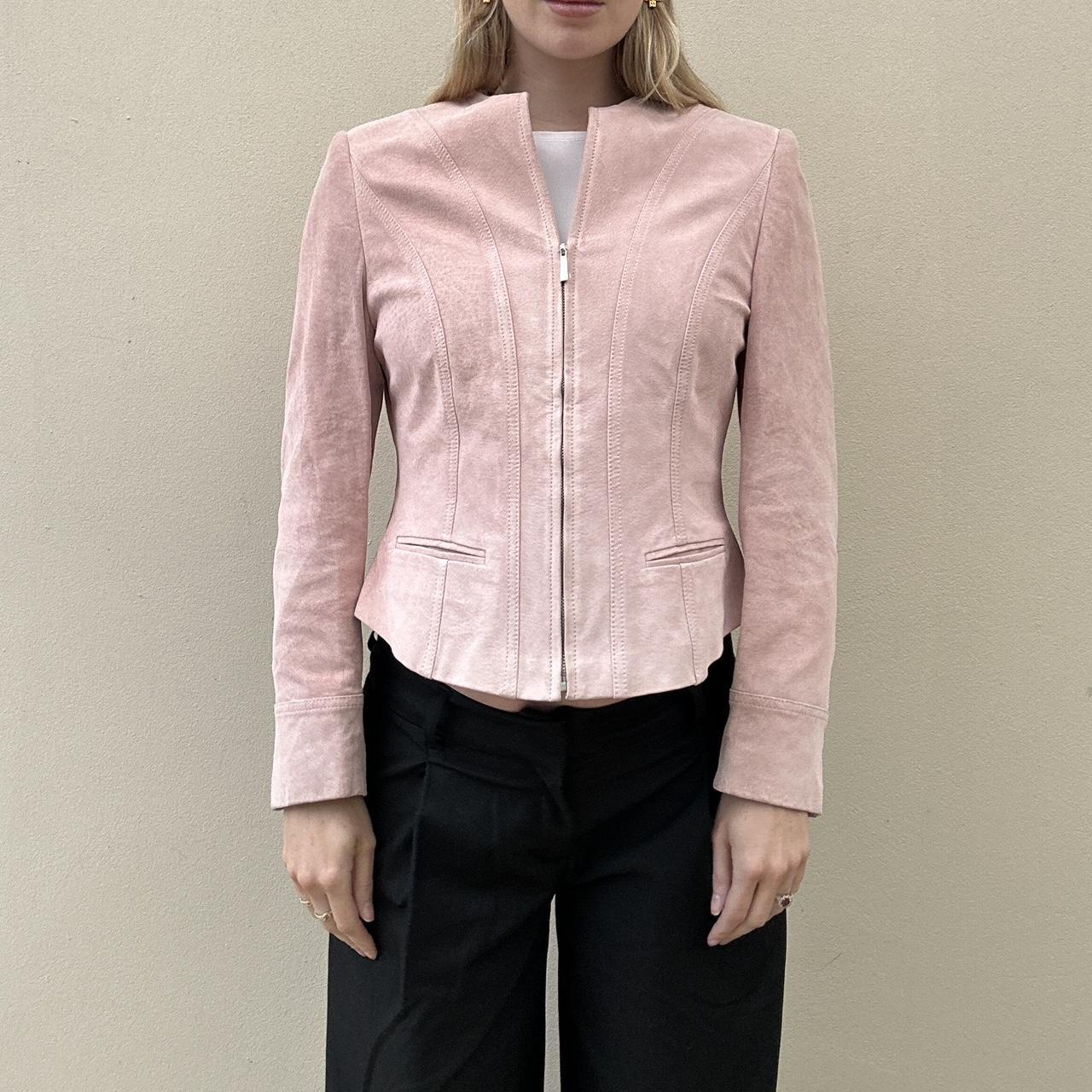 Vintage 00s pink suede jacket