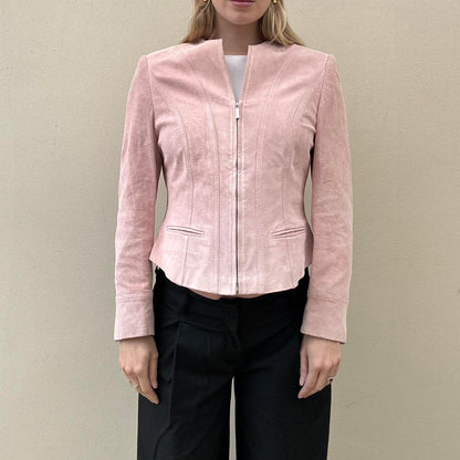 Vintage 00s pink suede jacket