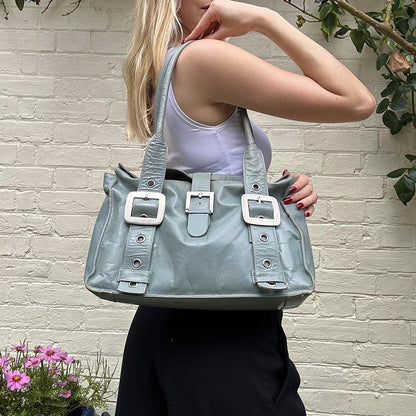 Vintage light blue shoulder bag