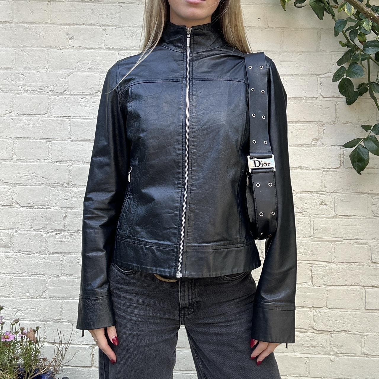 Vintage 00s black leather jacket