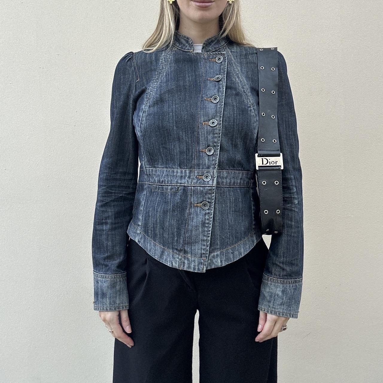 Vintage 00s denim asymmetrical jacket