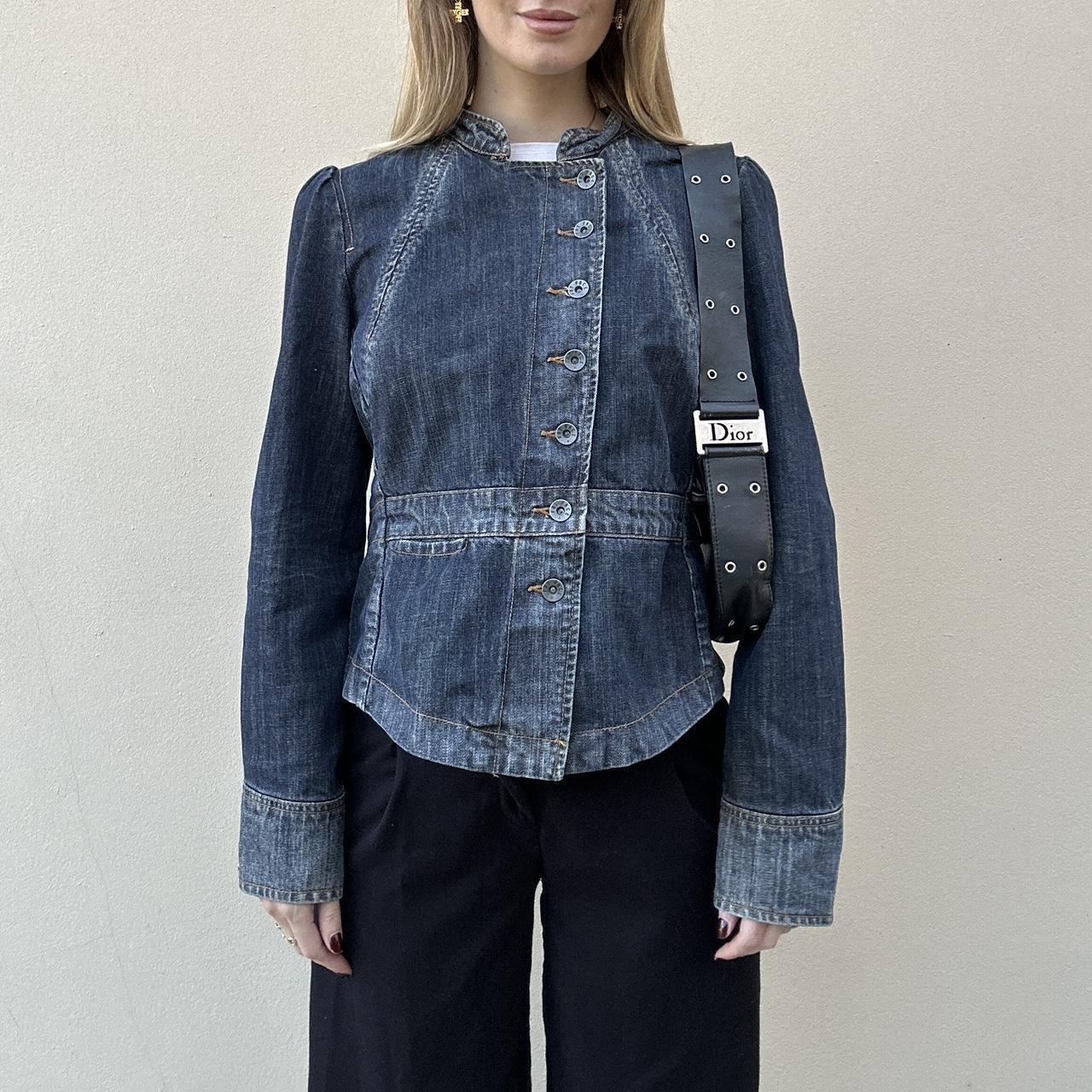 Vintage 00s denim asymmetrical jacket