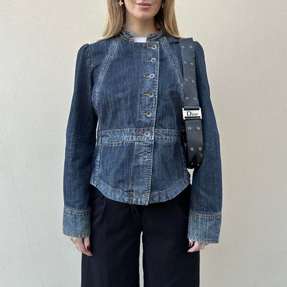 Vintage 00s denim asymmetrical jacket