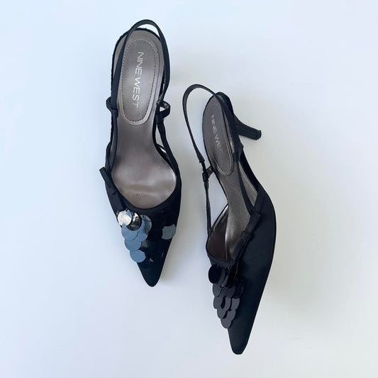 00s sling back kitten heels