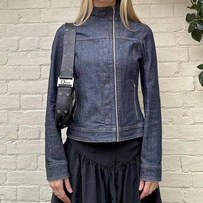 Vintage FCUK denim asymmetric jacket