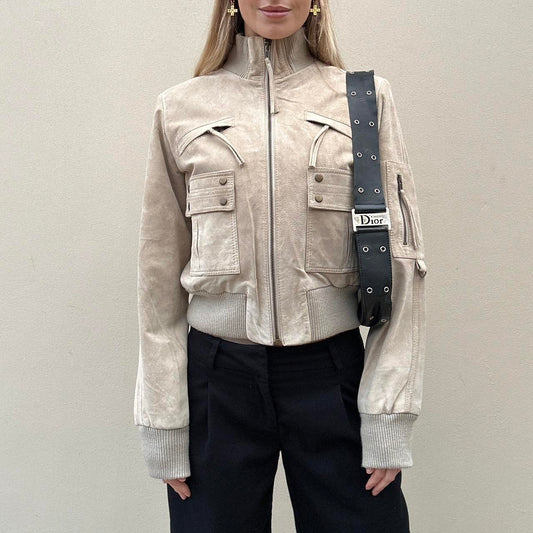 Vintage 00s suede bomber