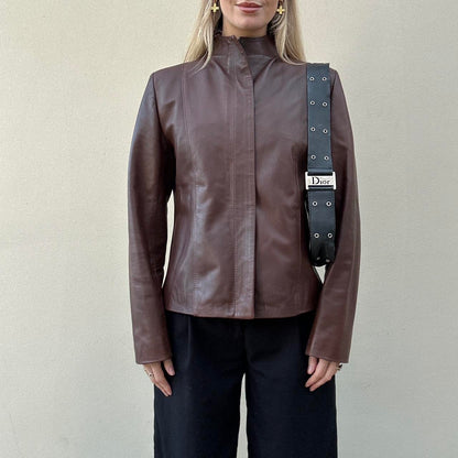 Vintage 00s brown leather jacket