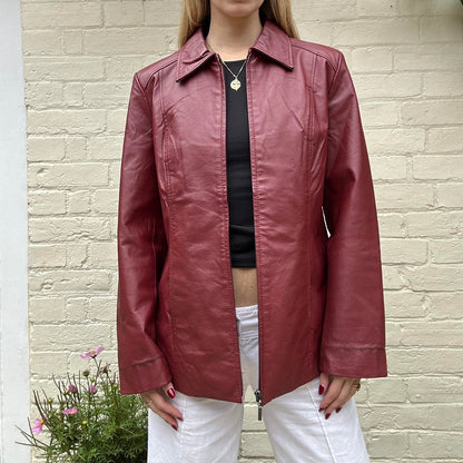 Vintage burgundy leather jacket