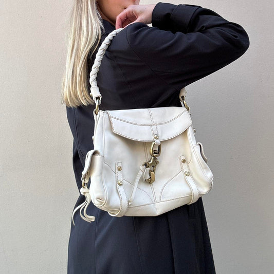 Vintage 00s white leather bag