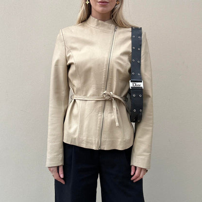 Vintage 00s leather asymmetric jacket