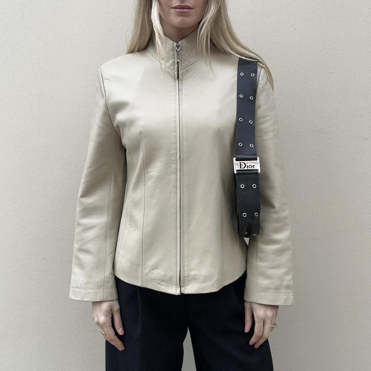 Vintage 00s ivory leather jacket