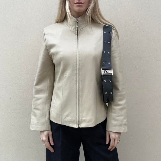 Vintage 00s ivory leather jacket