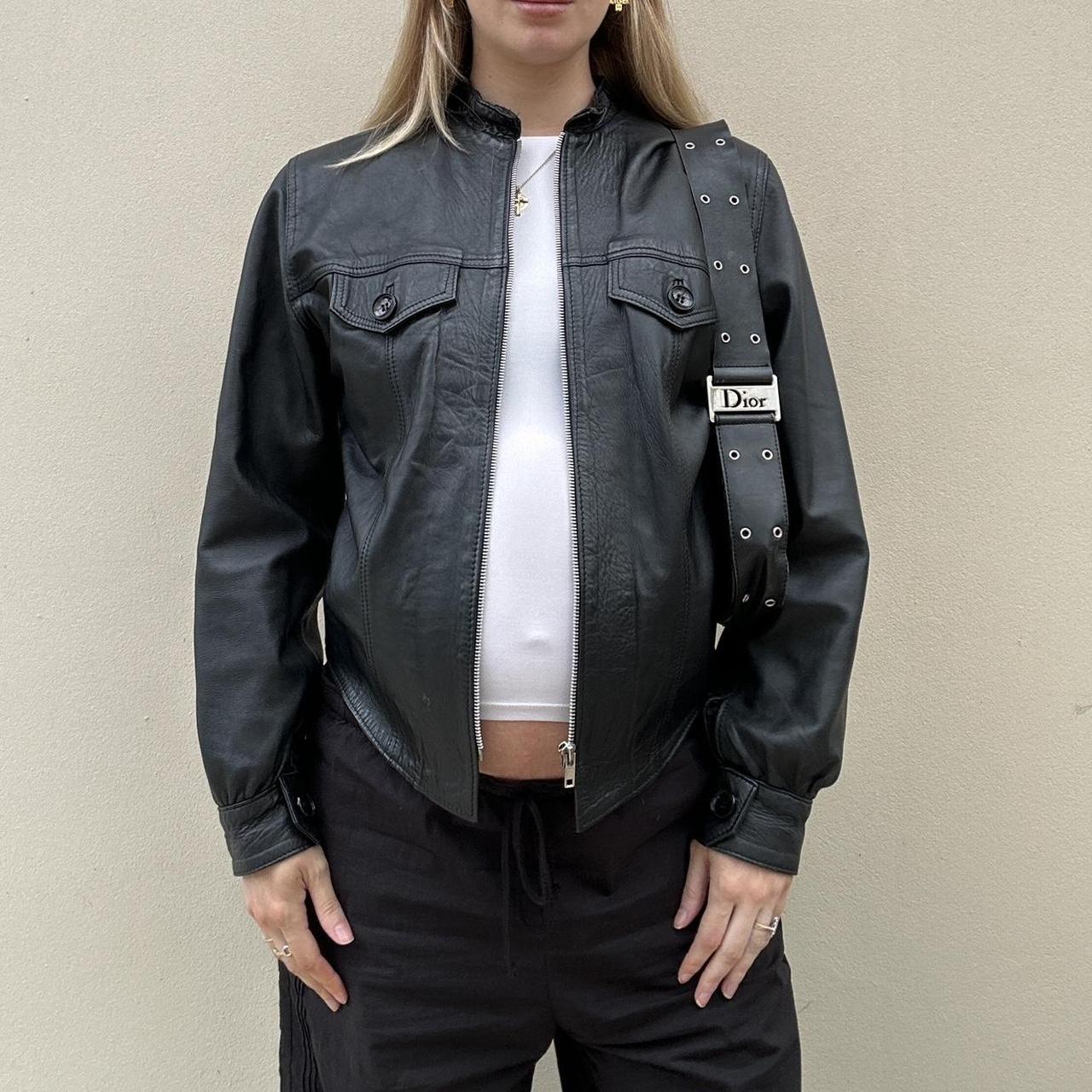 Vintage 00s black leather jacket
