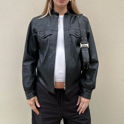 Vintage 00s black leather jacket