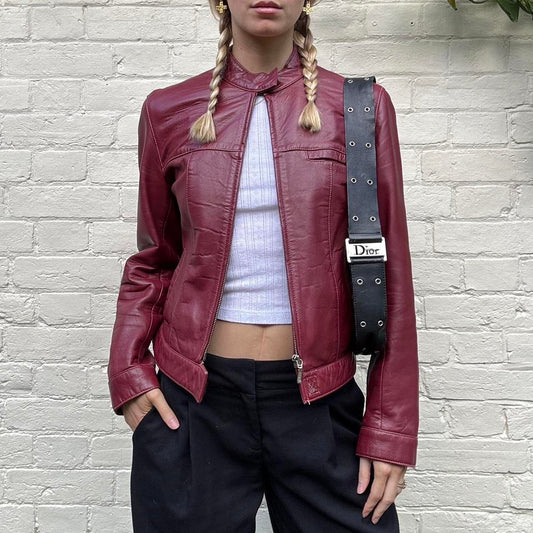 Vintage 00s burgundy leather jacket