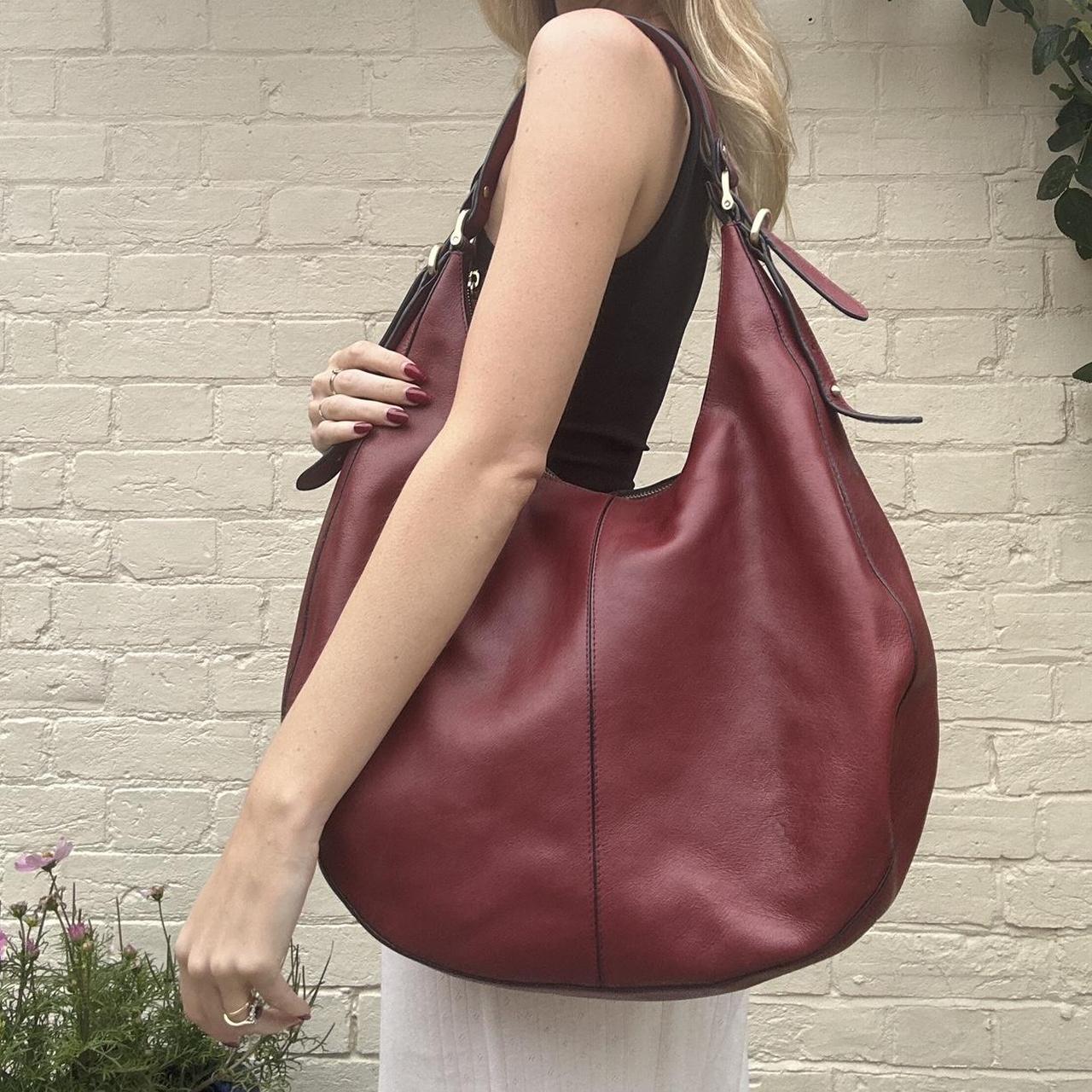 Burgundy leather bag