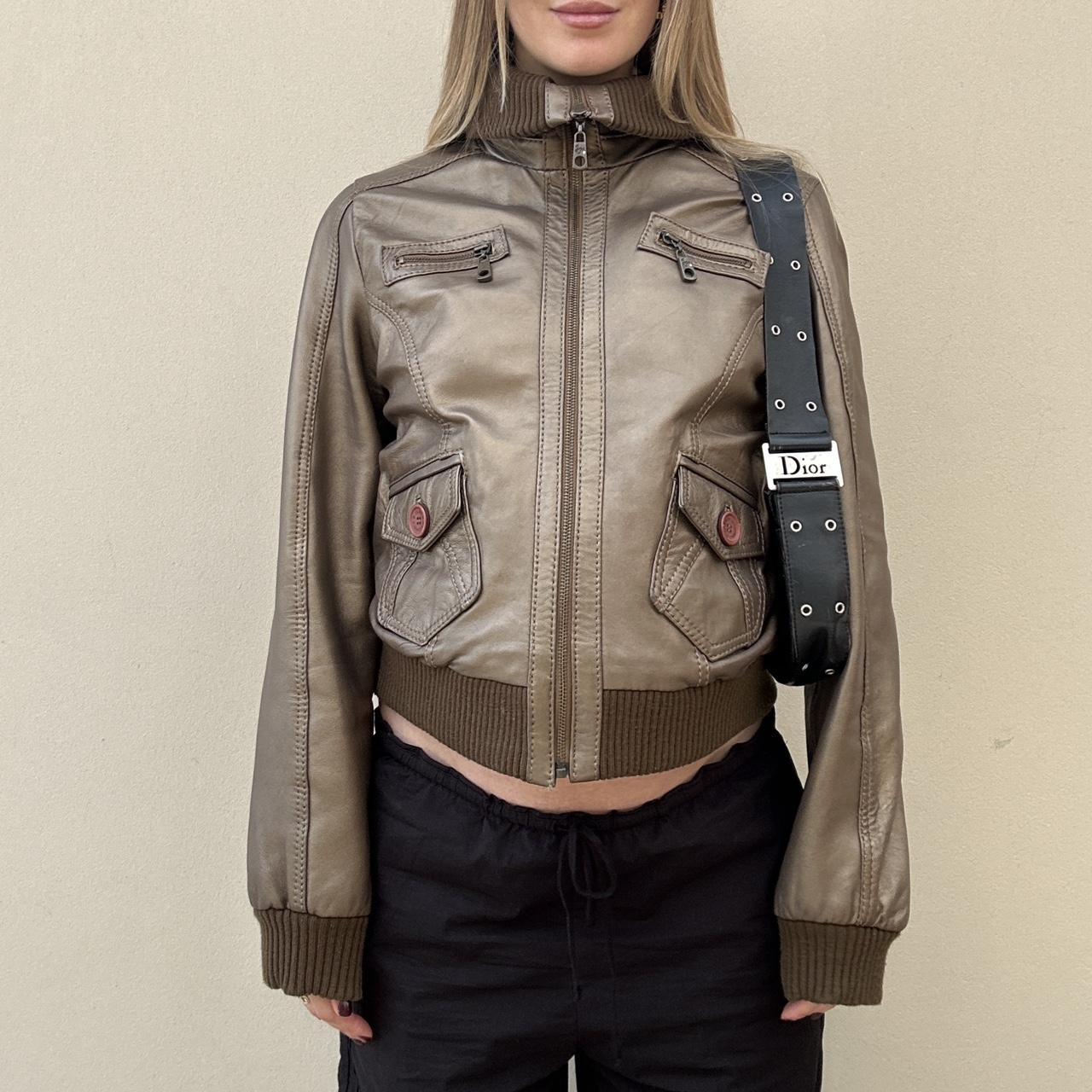 Vintage 00s metallic leather jacket