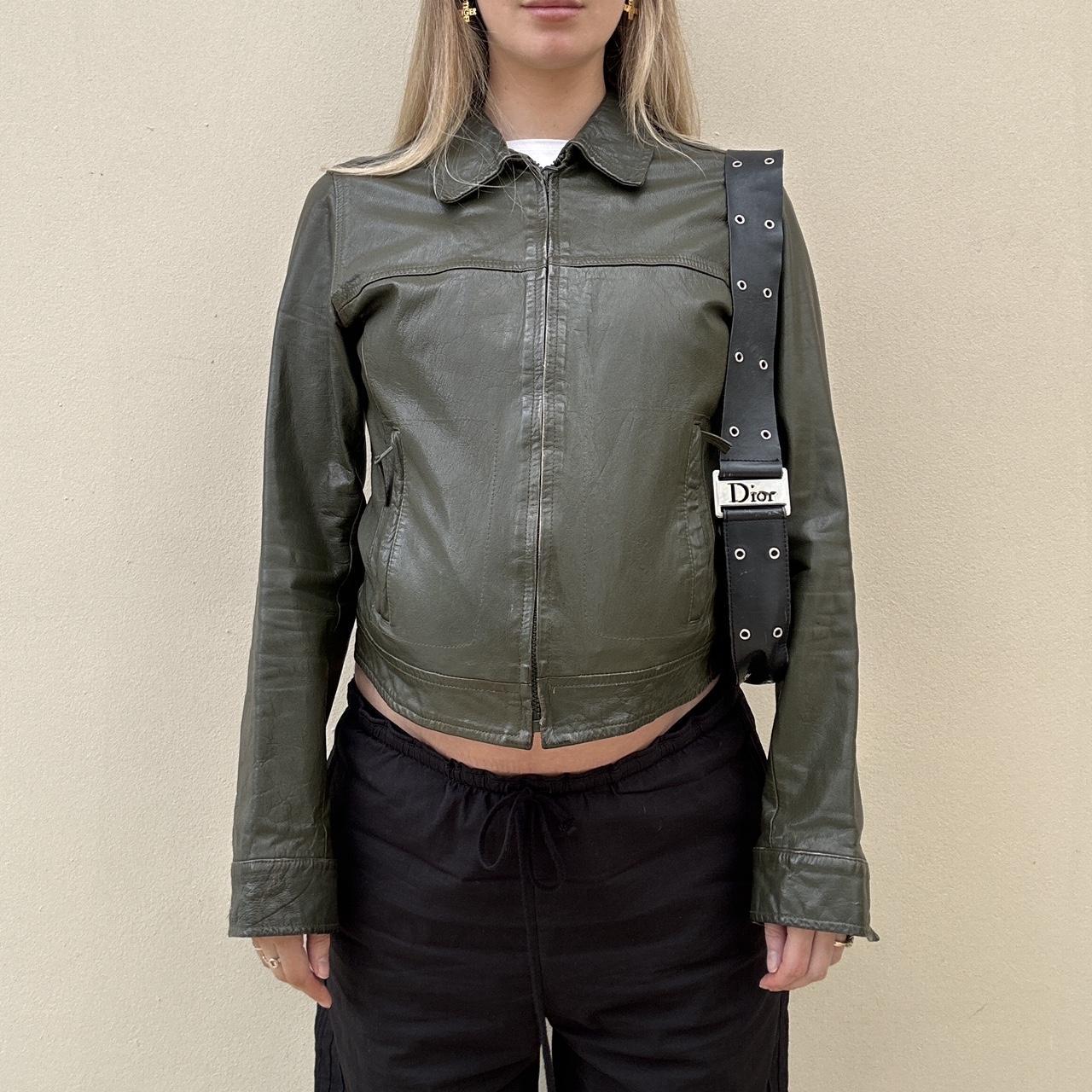 Vintage green leather jacket