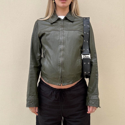 Vintage green leather jacket