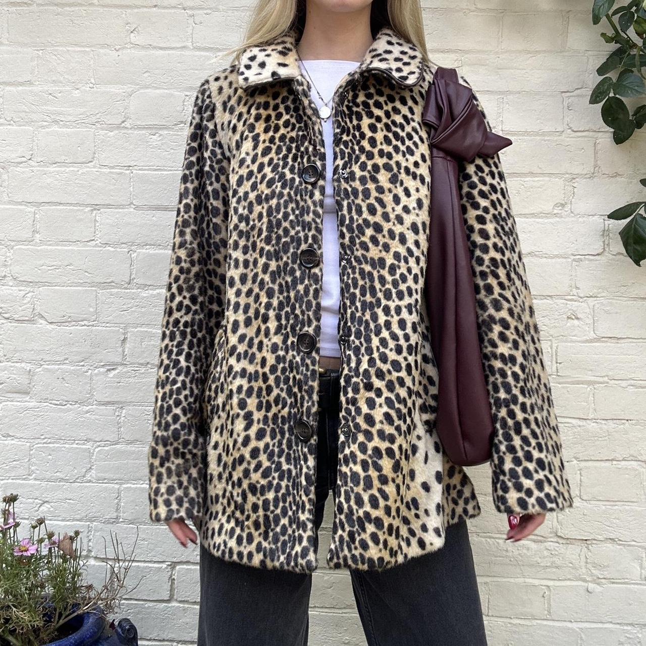 Faux leopard coat