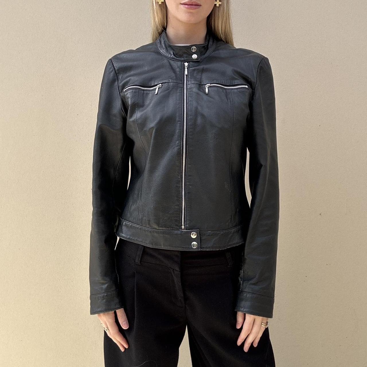 Vintage 00s black biker jacket