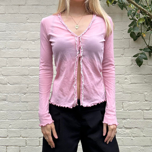 Vintage Morgan de toi mesh pink cardigan top