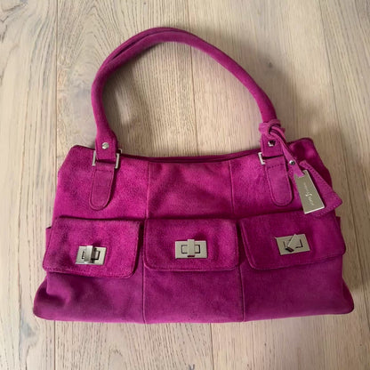 Vintage pink suede bag