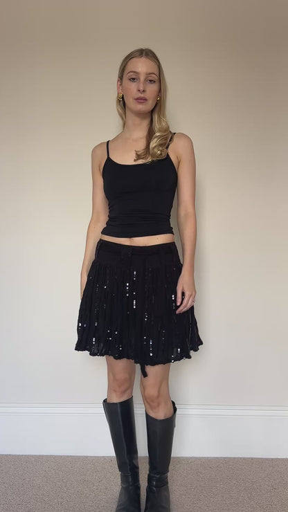 Vintage sequin tie skirt